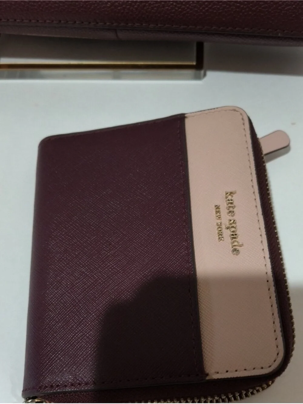 kate spade Burgundy and Blush Two-Tone Crossbody with Wallet